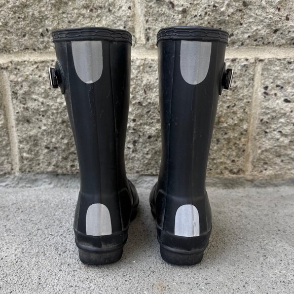 HUNTER Original Tall Rain Boots Kids 13 EU 31 Matte Black High Gum Boot Rubber - Picture 4 of 9